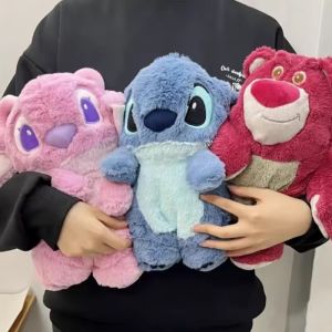 Anime Stitch Plush Hot Water Bag Kawaii Stitch Angel Reusable Heating Hot Water Bottle Christmas Gift