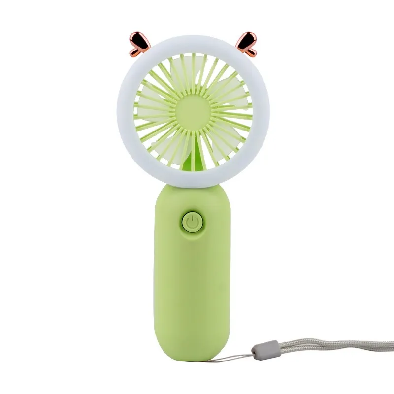 USB Rechargeable Mini Fan Handheld Fan With LED Light Cooling Fan