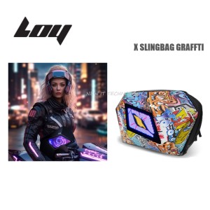 LOY StarkGaze X Led Knight SlingBag With Led Eyes Waterproof Highlight Led Lamps Beads Motorcycle Sling Bag