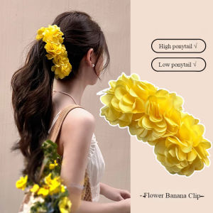 Flower Banana Clip Vertical Clip Temperament High Ponytail Hair Clip