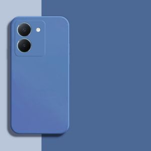 For Vivo Y27 Y27S Y36 4G VivoY36 2023 Straight Edge Soft Flexible TPU Bumper Phone Cover Back Casing Simple Shockproof Solid Color Liquid Silicone Case
