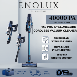 🔥10.10 BIG PROMO🔥 ENOLUX V60 CYCLONECORE Cordless Vacuum Cleaner | Wet & Dry | HEPA Filter | Multi-Surface Cleaning