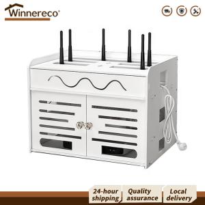 【Winnereco】 Wireless Router Wall Mount Storage Box with Ventilation Holes for Safe and Stylish Concealment in Home or Office