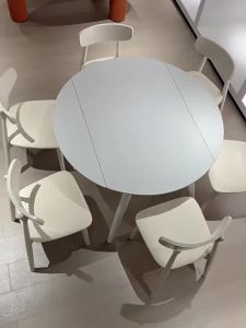 Expandable Rock Plate Dining Table Multifunctional Folding Square Round Dual-Use Deformed Round Table Dining Table