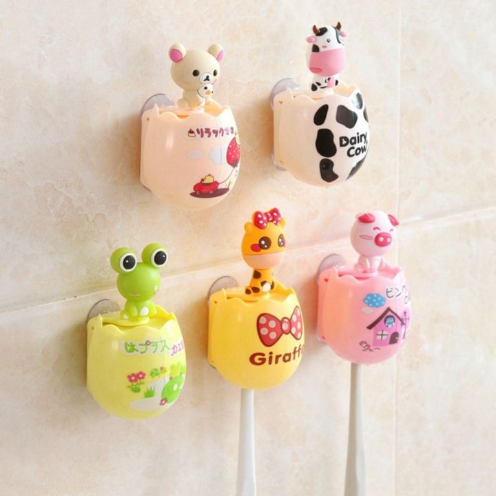 LIANG Plastic Animal Egg-shaped Toothbrush Holder Cartoon Double ...
