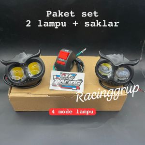 Lampu Tembak Motor Mobil /lampu Sorot Led/lampu Sorot Owl 2 Led Dc 12-24v 40w Cahaya Kuning-putih/lampu Tembak Led Motor/lampu Tembak Laser D2/owl Putih Kuning Jauh Dekat Lampu Tembak