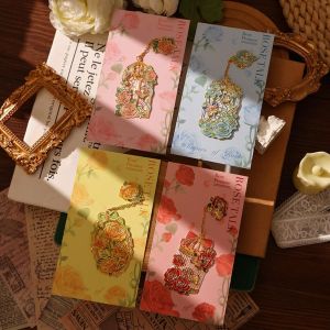 DGFDF Rose Flower Metal Rose Flower Bookmark Creative Vintage Hollow Enamel Floral Gift Chinese Style Decorative Bookmark Reading Accessory