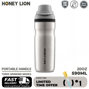Leakproof 590ml 316 Stainless Steel Vacuum Tumbler Seamless Inner Liner 12H Hot 24H Cold 3-Way Drink Portable Travel Cup - HoneyLion