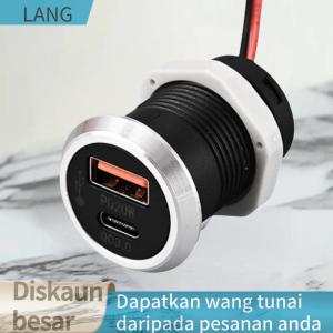 LANG 1Pcs 9V 2A 5V 3A USB Type-C Mini Fast Charging Car Charger Desktop Hidden Integrated USB Charger Auto Power Embedded Socket