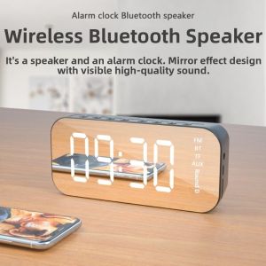 NEB11 Large LED Screen LED Mirror Screen Alarm Clock Digital Display Portable Bluetooth Speaker Multifunctional Smart Digital Clock Home Office