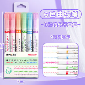 spidol garis bentuk hati line marker set spidol line markers set isi 6 pcs