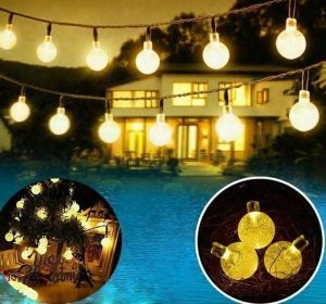 New 20/30 LEDS Crystal ball 5M/6.5M Solar Lamp Power LED String Fairy Lights Solar Garlands Garden Christmas Decor For Outdoor