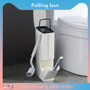 READY STOCKPURELIFE Waste Bin/Rubbish Bin Stylish Narrow Slim Toilet Fashion Trashbin With Brush/brush...