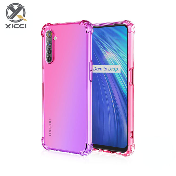XICCI For OPPO Realme Gradient Color Case Cover Soft TPU Silicone Phone  cases Back Cover Shockproof Casing Lazada