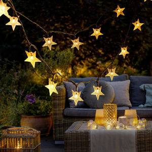 TOPINCN Solar Star String lights Outdoor Waterproof Light Christmas Fairy Lights Decorative Lamp for Gardens Tree