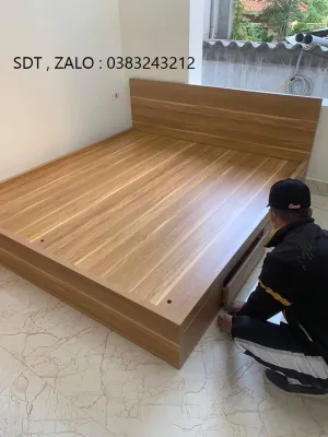 giường ngủ gỗ MDF có ngăn kéo giá thật