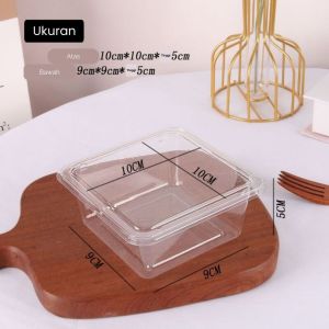 10 PCS Mika Dessert Box / KOTAK Makanan Mika Bolu isi 10 Pcs / 10 pcs Korean Dessert Box Cake Premium / Kotak Tempat Kue / Kotak Makan / Mika Plastik Kotak / Lunch Box / box dessert kotak persegi / box mika makanan MLH   GT24
