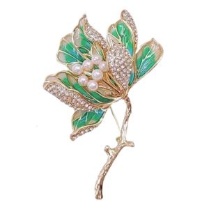 Elegant Crabapple Flower Brooch Pin for Women with Enamel and Alloy Embellishments Accessory for Banquet or Party