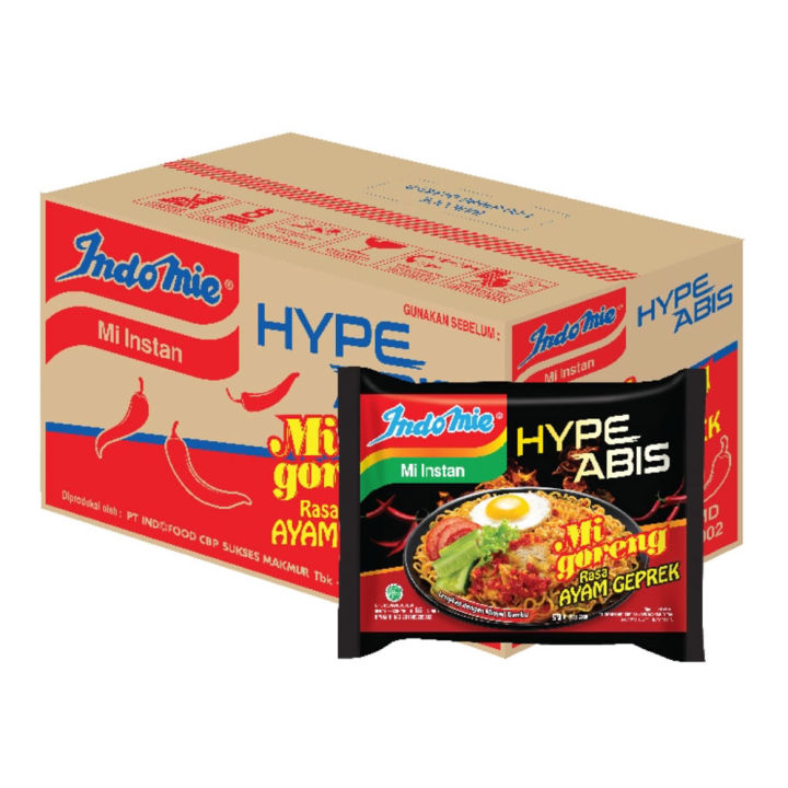 Indomie Mi Instan HypeAbis Rasa Ayam Geprek 85gr isi 40pcs [Karton]