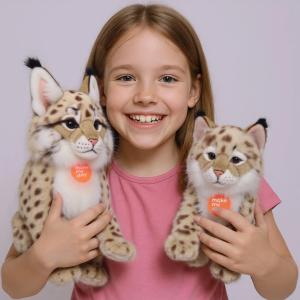 Realistic Lynx Bobcat Stuffed Animal Plush Toy 13.7in Ultra-Soft Lifelike Wild Cat Figure Kids Gift Home Decor Collectible2026