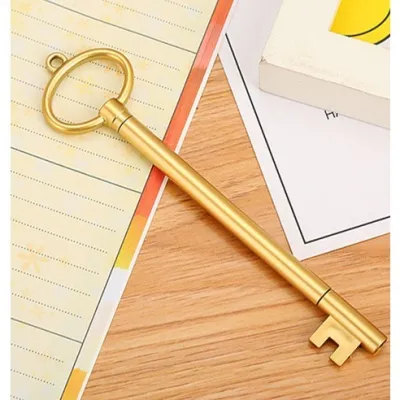 Cute Kawaii Creative Gel Pen Creative Pen Neutral Retro Key Pen Writing Learning Black ink Pen Creative Pen