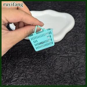 ruyifang ตะกร้า1 12สำหรับใส่ของในบ้านตุ๊กตาของตกแต่งซูเปอร์มาร์เก็ตขนาดเล็กของเล่นสำหรับเด็ก
