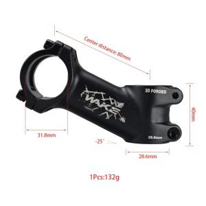 17° 25° 35° WAKE Degree Bicycle Stem Ultralight Bicycle Stem Mountain Road Bike Stem for 31.8mm Handlebar Negative Stem for Mtb Wake Stem