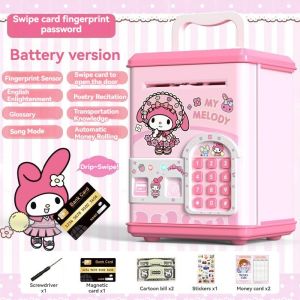Money Saving Box Piggy Bank Password Tabung Duit Digital Cinnamoroll Money Fingerprint Unlock ATM CoinBank Cartoon Music