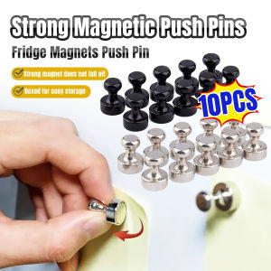 CozyNest 10Pcs Magentic Pushpins Strong Magnet Fridge Whiteboard Magnet Push Pin Office Stationery Supplies
