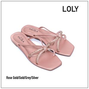 Palola LOLY Sandal Wanita Elegan Sendal Tali Blingbling Kasual Sendal Teplek Pesta Kondangan Terbaru