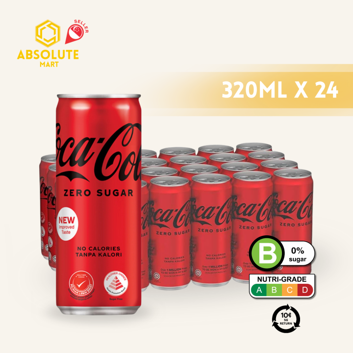 [BCRS] COKE Zero 320ML X 24 (CAN) | Lazada Singapore