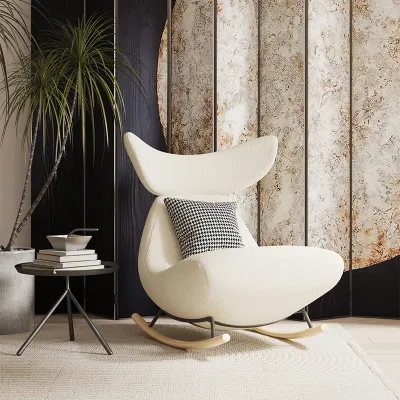Nordic online celebrity rocking chair luxury lazy sofa rocking chair living room balcony home leisure single whale chair lounge chair.
