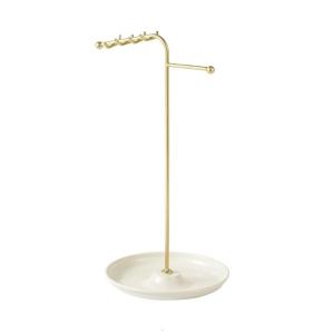 ชั้นจัดแสดงโลหะทนทานมีสไตล์สำหรับสร้อยคอและแท่นวางสร้อยข้อมือพร้อมเครื่องประดับแขวนกล่องเก็บต่างหู