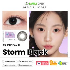 X2 Chi Vol II Storm (Black) Monthly Softlens Warna