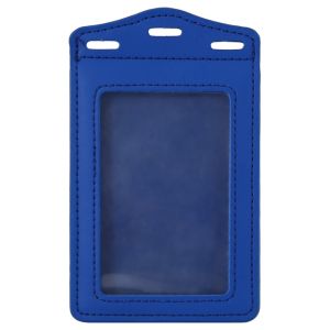 NOBLELUX PU Leather ID Card Holder Tri-fold with Card Slots Card Holder Transparent Badge Holder for ID Name Card Business Name Tag Student ID Card