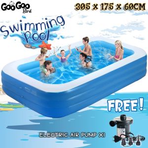 Inflatable 3 Ring Layer Swimming Pool Family Large Electric Air Pump Kolam Renang Mandi Pam Angin Besar Keluarga Budak Murah