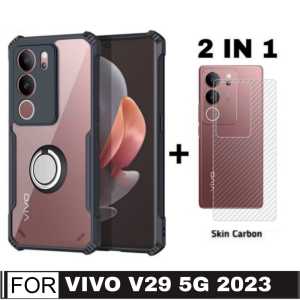 PROMO PAKET 2 INC 1 CASE VIVO V29 5G 2023 / VIVO Y02 / VIVO Y22 / Y22S 2022 Ultra Slim Shockproof Transparent Premium Softcase Anti Fall CINCIN RINKG