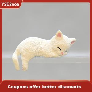 【Y2E2noa】 Cute Car Center Console Decoration Ornaments Kitten Action Figure Auto Dashboard Rearview Mirror Decoration Car Accessories