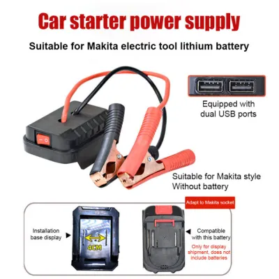 【จัดส่งฟรี】จั๊มสตาร์ทรถ 21v จั้มสตาร์ท พกพา jump start รถยนต์ จั๊มสตาทรถยนต์ สตาร์ทรถดีเซล รถกระบะ จั้มสตาสรถยนต์ จั๊มสตาท รถยนต์ กล่องจัมเปอร์ระบบจั๊มแบตเตอรี่รถยนต์พกพา สำหรับ Makita Da Yi ชุดแบตเตอรี USB คู่ชาร์จเร็วเสริมยานยนต์