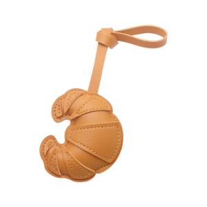 Sturdy Lightweight Leather Croissant Keyring Decorative Ornament Keychain For Bags Keys Vehicles