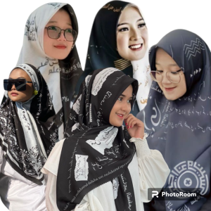 Asyiq Fashion / Hijab segiempat voal motif Santri Man anna Kerudung santri