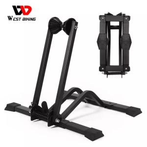 WEST BIKING Foldable Bicycle Stand Bike Floor Parking Rack Steel Steady Wheel Holder MTB Road Bike Cycling Storage Display Stand Bicycle Accessories
