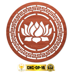 Tấm Ốp Tường Bàn Thờ Cắt CNC Họa Tiết Hoa Sen CHÂN THIỆN MỸ Trang Trí Ban Thờ Phật Treo Phòng Thờ CNC-OP-16