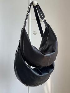 2026 New Top Grain Leather Hobo Bag for Women Large Capacity Crossbody Bag Soft Cowhide Shoulder Tote Pillow Shape Handbag2026