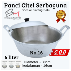 Panci citel serbaguna Spesial Bintang satu no.20 matt aluminium anti lengket