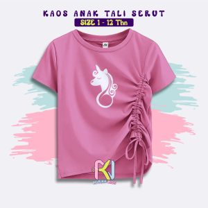 Kaos Anak Cewe Crop Top Tali Serut Baju Lengan Pendek Perempuan Umur 1-12tahun - Nurika Kids
