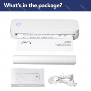 Mini Thermal Printer Bluetooth Portable Wireless A4 Maker with Paper Case for Mobile World PDF Picture Print Home Office USE