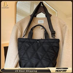 【HOSPORT】Ladies Diamond Lattice Hobo Bag Large Capacity Diamond Lattice Tote Bag Adjustable Strap Padded Crossbody Bag Puffer Bag