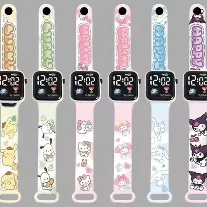 Kuromi, Hello kitty, Melody, Cinnamoroll and Rabbit Green Silicone