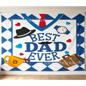 Ready stock sa local warehouseFathers Day themed party backdrop FathersDay Decorative polyester photo backdrop commemorative banner
